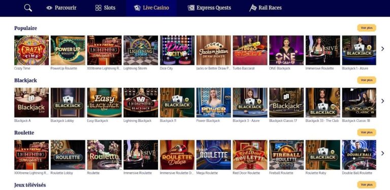 SlotExpress Casino jeux live